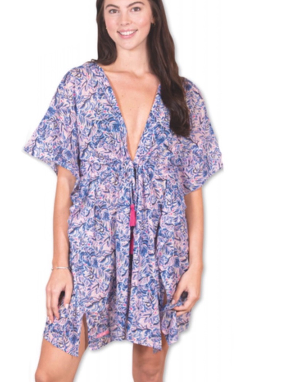 Simply Southern Blue and Pink Printed Swim Coverup